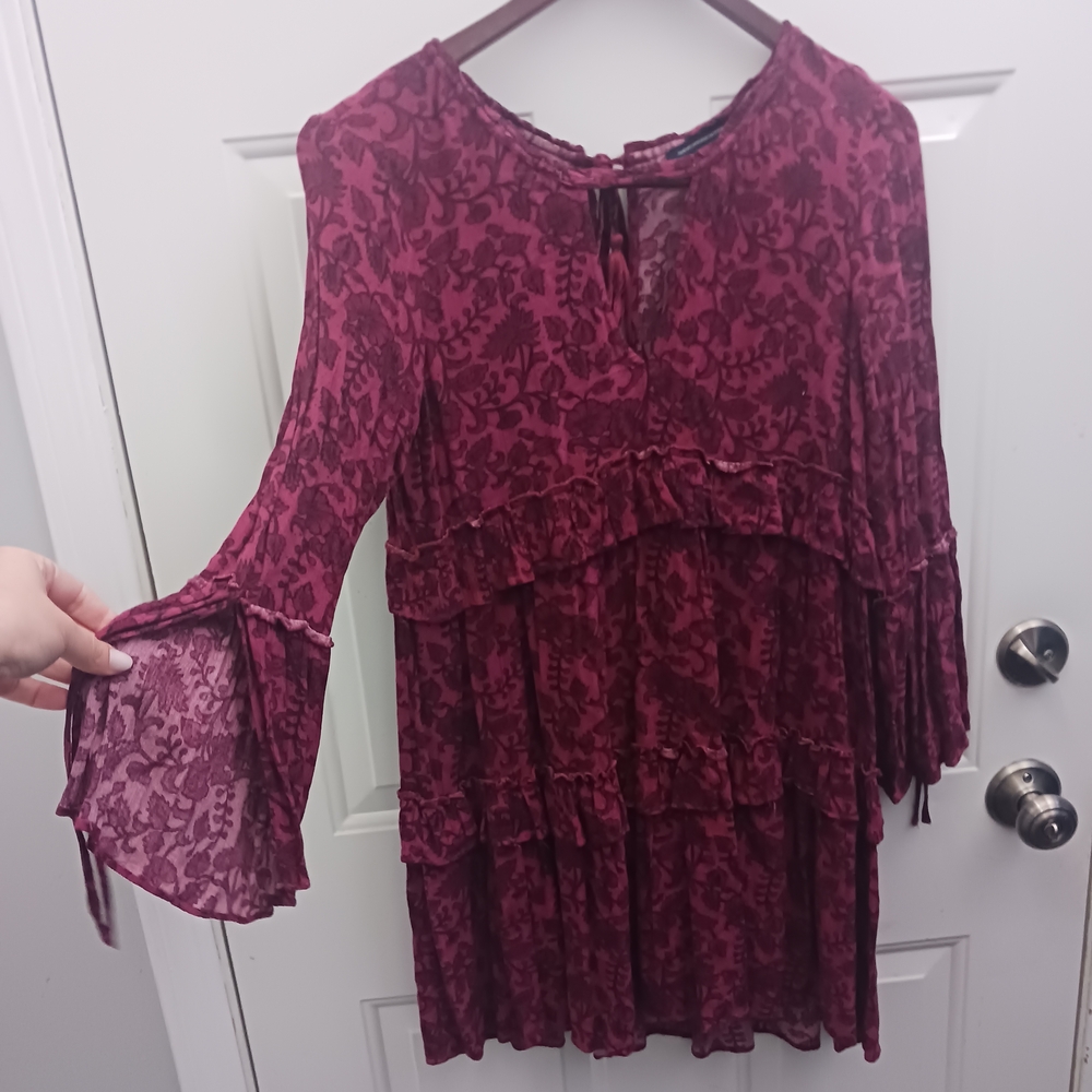 Elegant Floral Burgundy Blouse